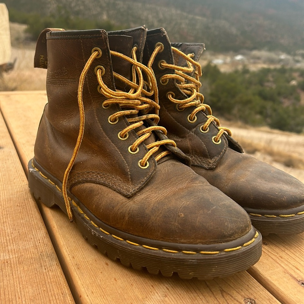 Dr. Martens brown leather boots